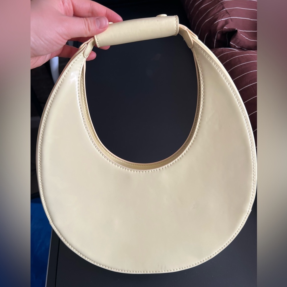 Butter yellow Staud moon bag